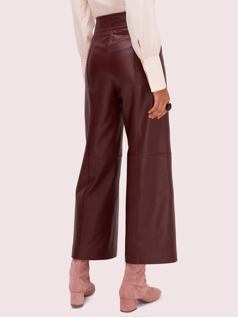Holly Willoughby Burgundy Leather Trousers This Morning October 2019 ...