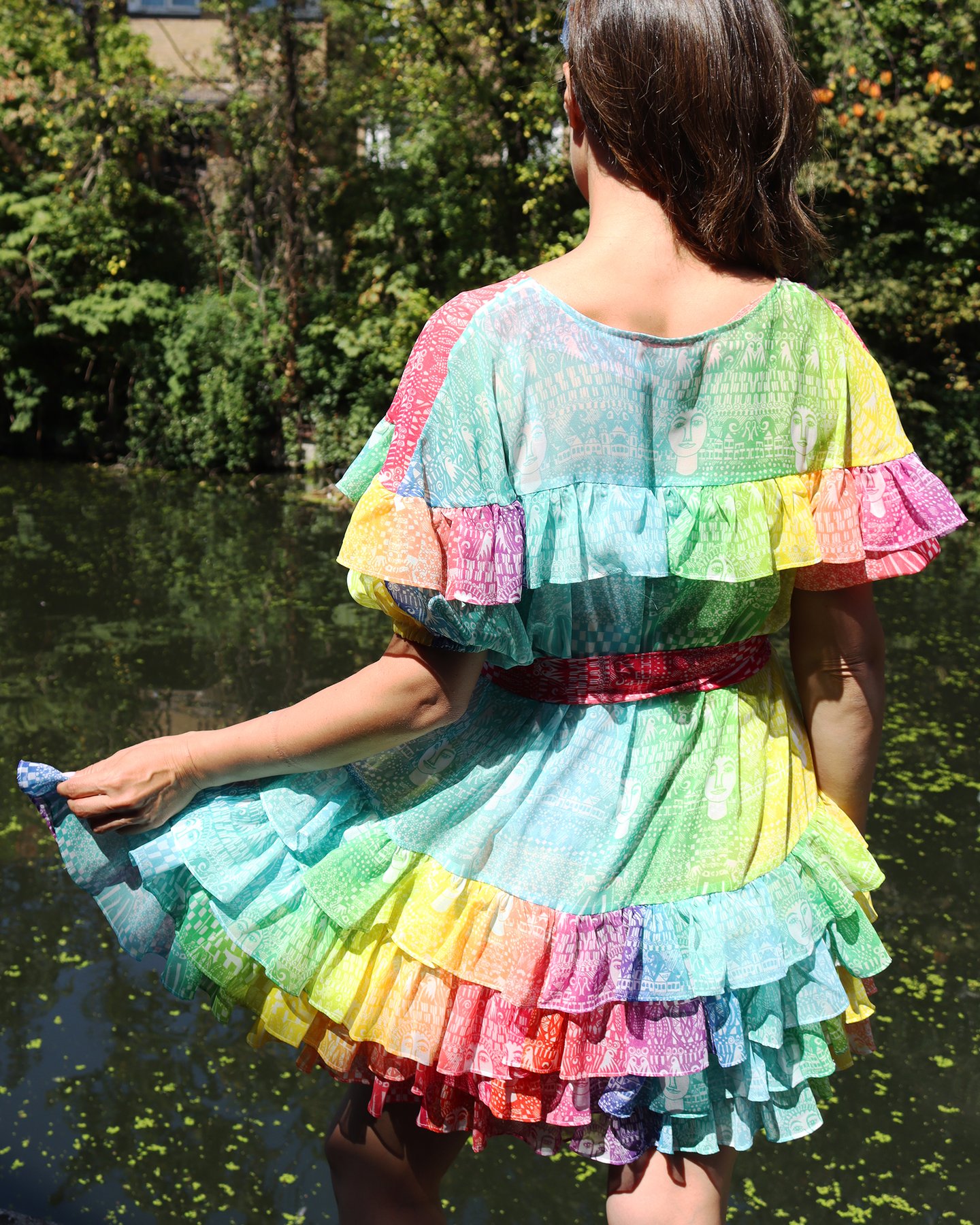 Levinia Rainbow Erato Mini Dress back view