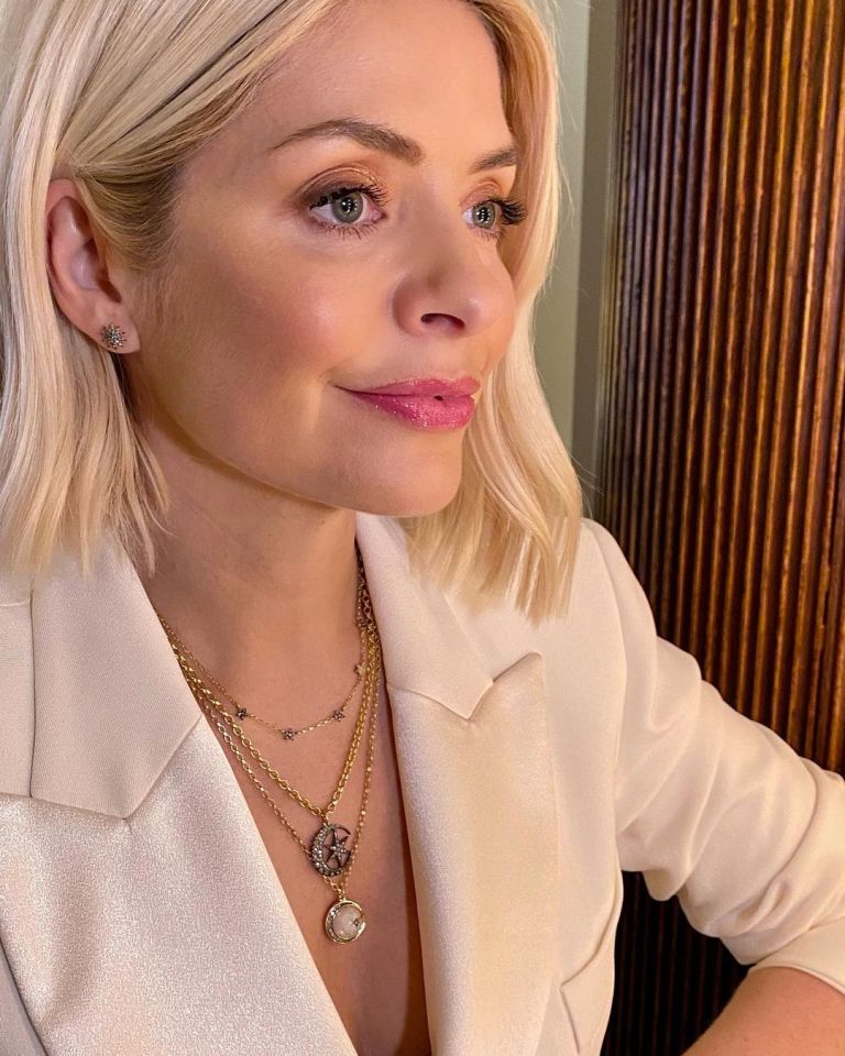 where to get all Holly Willoughby outfits white tux jacket star studs moon necklace 9 December 2021 Photo Holly Willoughby