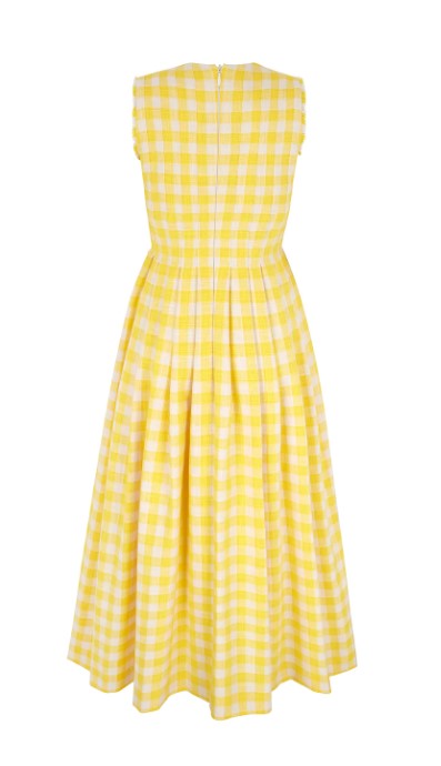 Holly Willoughby Yellow Gingham Tweed Dress July 2022 – Fashion You ...